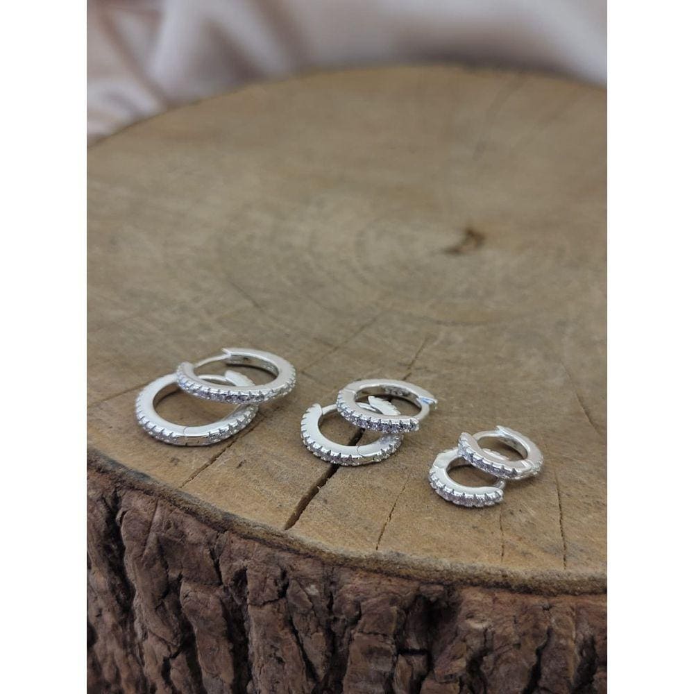 Brinco De Prata 925 Trio Argola