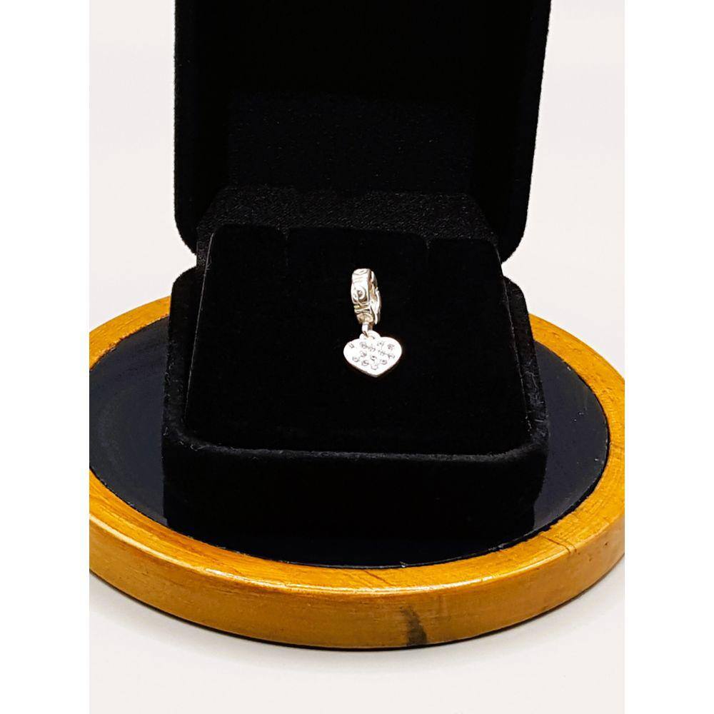 Berloque Coração Com Zircônia