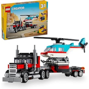 Lego Creator 3 em 1 31146 Caminhão Plataforma com Helicóptero