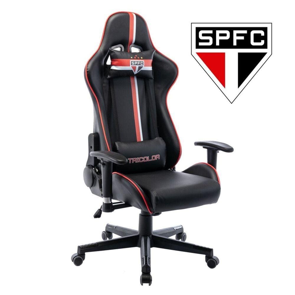 Cadeira Gamer Tricolor Paulista Espresso Móveis Preto/Vermelho