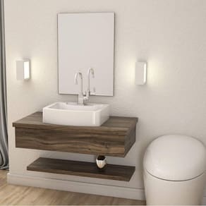 Bancada para Banheiro 80cm com Cuba Aria e Prateleira 805W Metrópole Compace Carvalho Dark