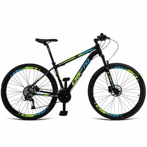 Bicicleta Aro 29 18v Absolute Hidráulica Trava E K7 - Preto-verde E Azul - 15" Preto-verde E Azul