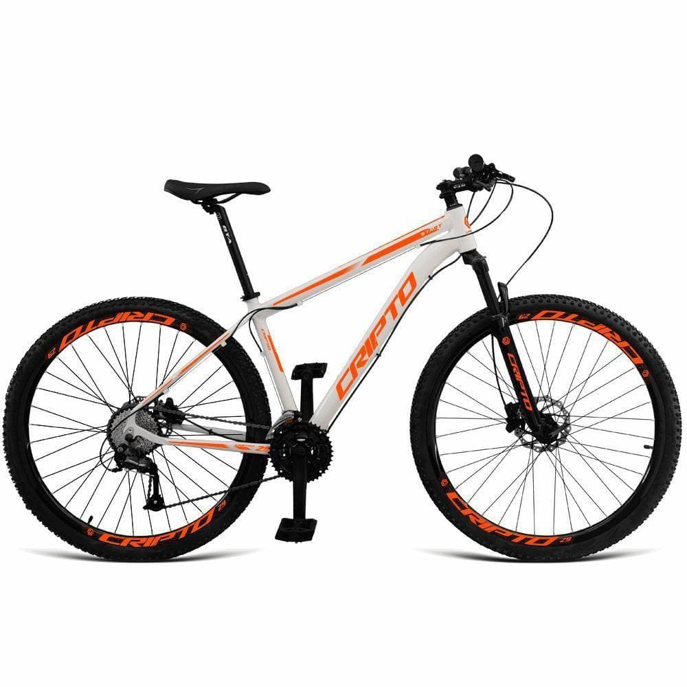 Bicicleta Aro 29 Cripto 18v Absolute Hidráulica Trava E K7 - Branco-laranja - 19” Branco-laranja