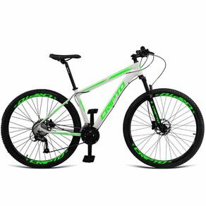 Bicicleta Aro 29 Cripto 27v Alivio Freio Hidraulico Trava K7 - Branco-verde - 15" Branco-verde