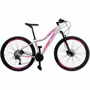 Bicicleta Aro 29 Cripto 24v Shimano Fr. Hidraulico Trava-k7 - Branco-rosa - 15" Branco-rosa