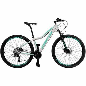 Bicicleta Aro 29 Cripto 27v Shimano Fr. Hidraulico Trava K7 - Branco-verde - 17" Branco-verde