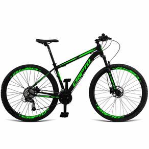 Bicicleta Aro 29 Cripto 24v Shimano Fr. Hidraulico-trava-k7 - Preto-verde - 21" Preto-verde