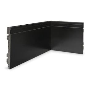 Rodapé de Poliestireno 15cm x 15mm x 2,40m Frisado NFR Rodapés Preto