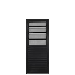 Porta de Alumínio com Basculante 210x80cm Lado Direito Hale Esquadrias Preto