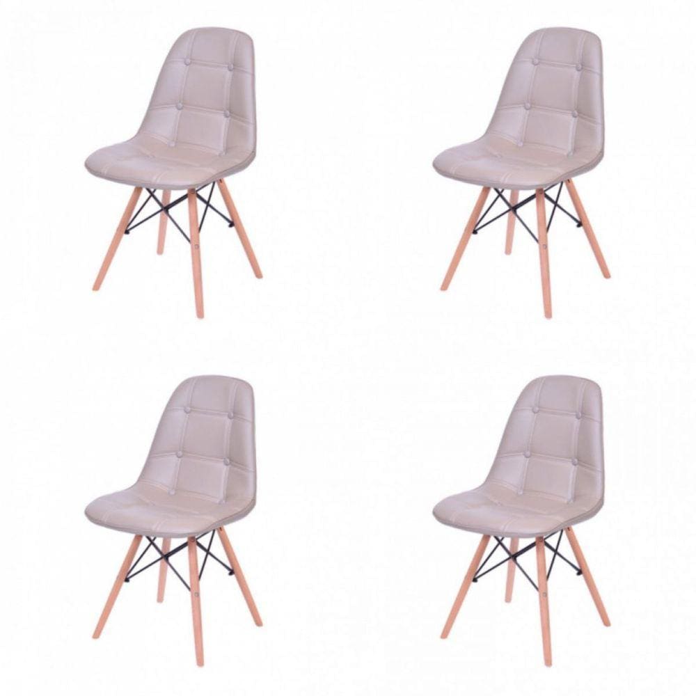 Kit 4 Cadeiras Cinza Dkr OR Design  Cinza