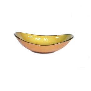 Cuba de Vidro para Lavatório Oval 47cm Dourado Real