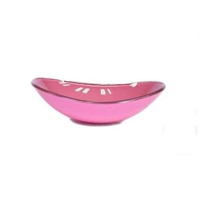 Cuba de Vidro para Lavatório Oval 47cm Rosa