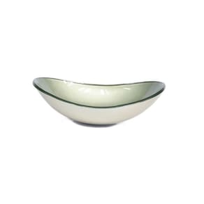 Cuba de Vidro para Lavatório Oval 47cm Bege