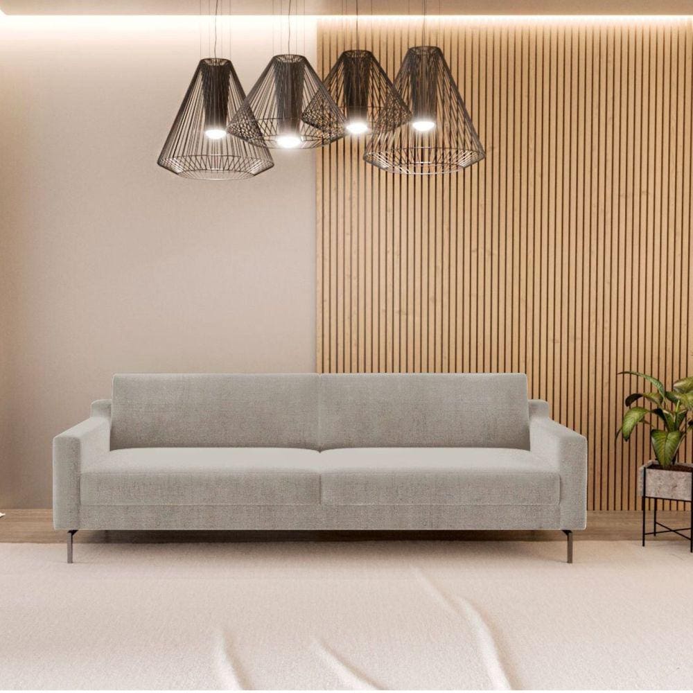 Sofá 4 Lugares 240cm Fun Neo Bege/Cinza Claro