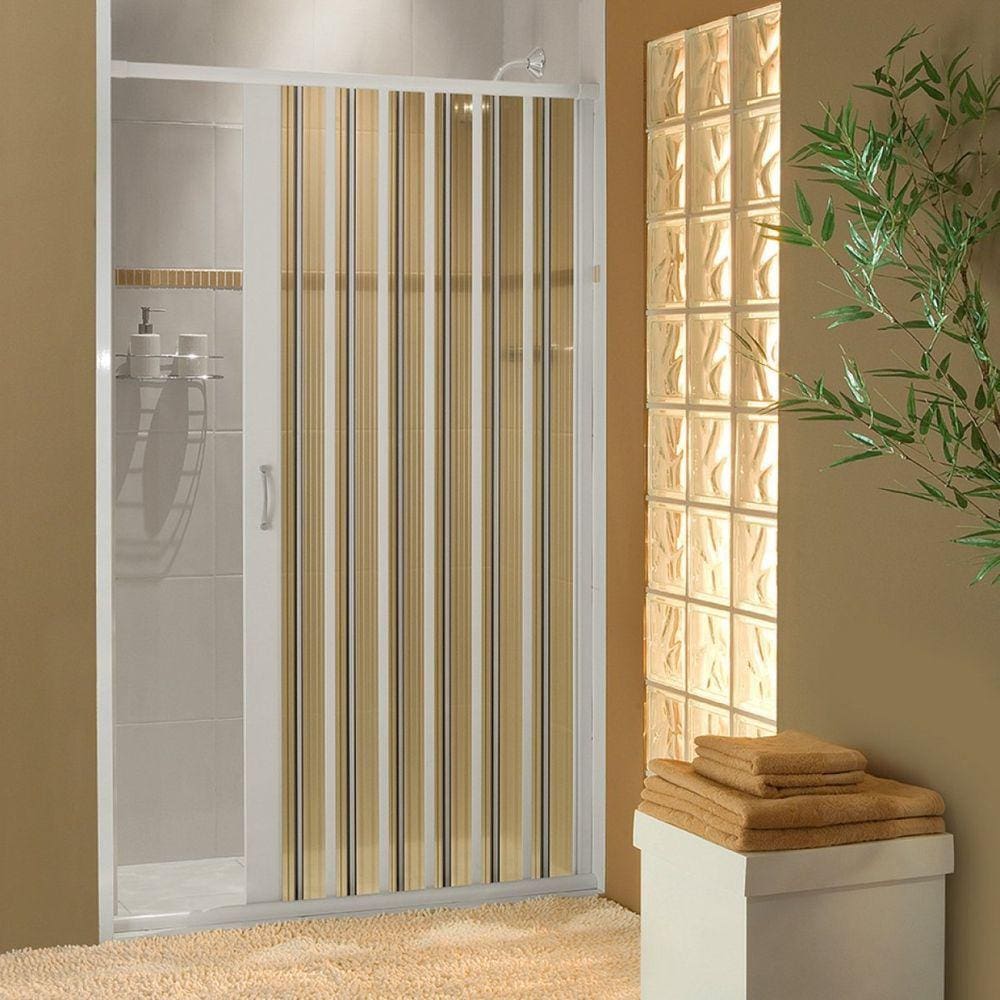 Porta Box Sanfonada para Chuveiro Pvc 70x185cm Branco
