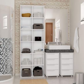 Conjunto para Banheiro Clean Espresso Móveis Branco