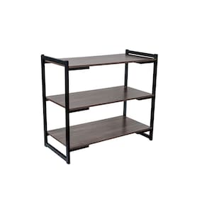 Estante 3 Prateleiras Slim Compoarte Marromlle/Preto