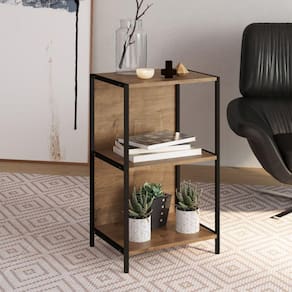 Estante Baixa Steel Quadra Artesano Vermont/Preto