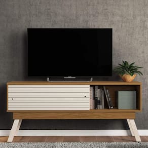 Rack para TV até 65 Polegadas Frizz 1.5 Madetec Marromle/Off White