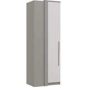 Guarda-Roupa de Canto Reto 1 Porta Elegance Móveis Castro Niquel/Blanc