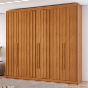 Guarda Roupa 6 Portas Ripadas 8 Gavetas Grécia Cinamomo