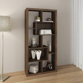 Estante Para Livros com 2 Nichos Tecno Mobili Nogal