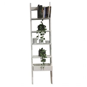 Estante Escada Decorativa Sambalelê Divicar Móveis Branco Acetinado