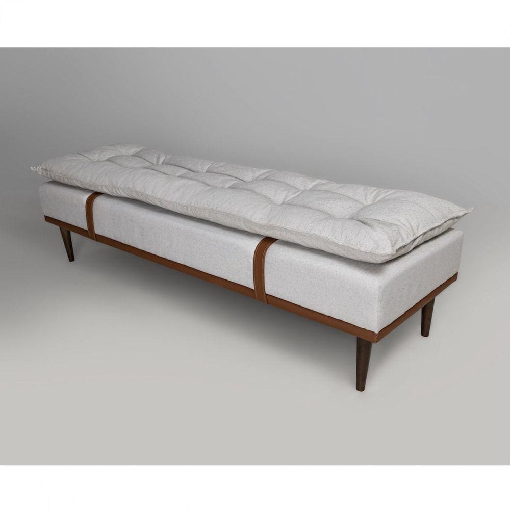 Puff Linho 180cm Drop Sofani Bege/Mel