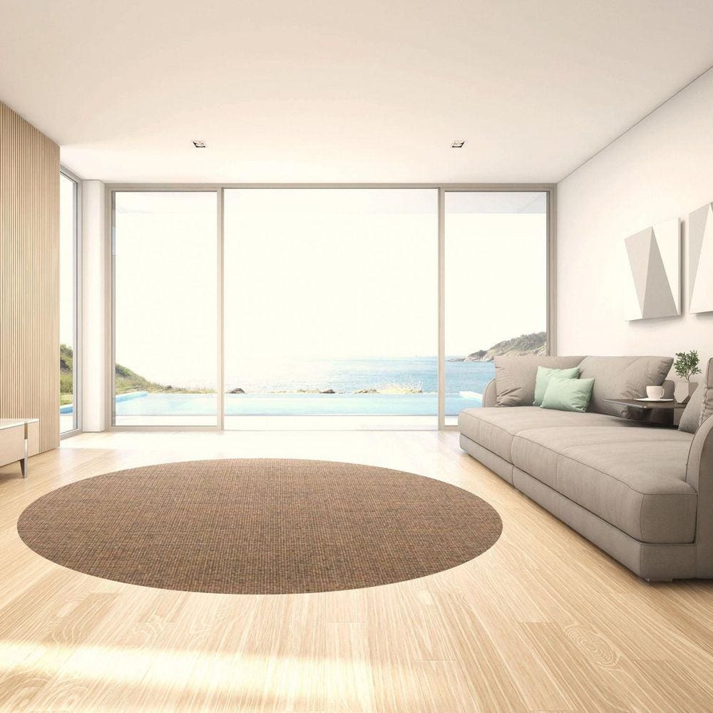 Tapete Sisal Cd Redondo Liso 200cm Apaeb Camelo