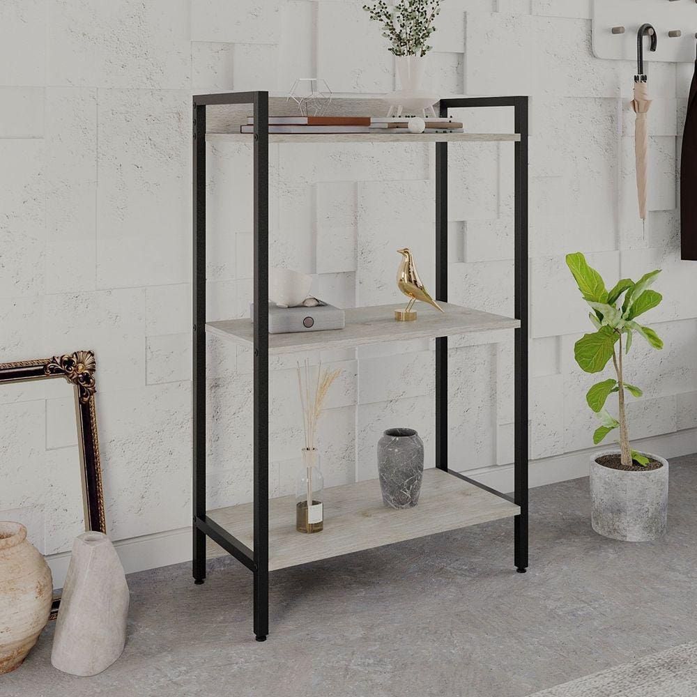 Estante para Livros Industrial Aço Multiuso 3 Prateleiras 104x60cm Active Yescasa Snow