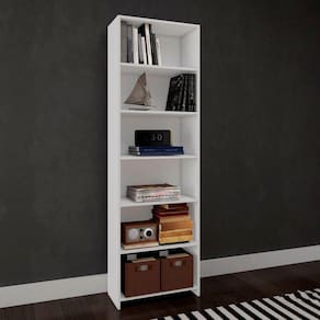 Estante Livreiro 5 Prateleiras LV200 DJD Móveis Branco
