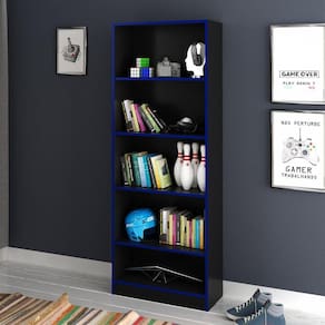 Estante para Escritório 4 Prateleiras ME4141 Tecno Mobili Preto/Azul