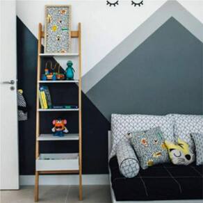 Estante Escada Decorativa Sambalelê Divicar Móveis Branco Acetinado/Mel