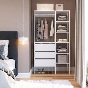 Closet 3 Gavetas Placa e Ponto Branco