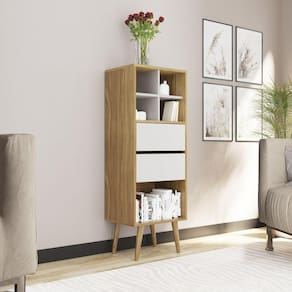 Estante Alta 2 Gavetas Tecno Mobili Marroml/Off White