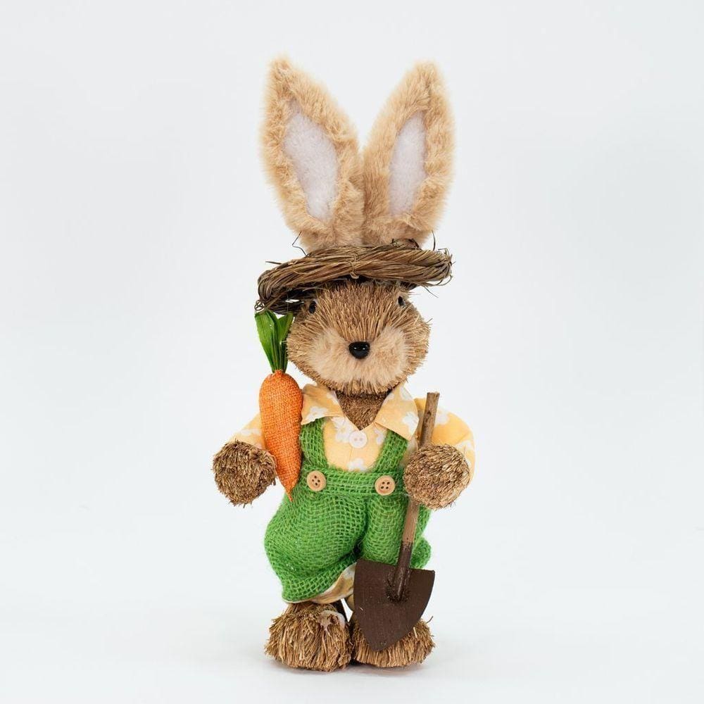 Coelho De Páscoa Decoração Enfeite Coelhinho Florido 33cm