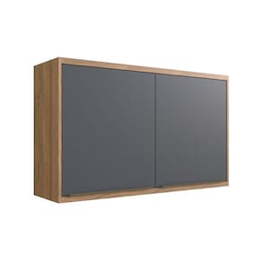 Armário Aéreo para Cozinha 120cm 2 Portas Viena Herval Louro Freijó/Grafitto