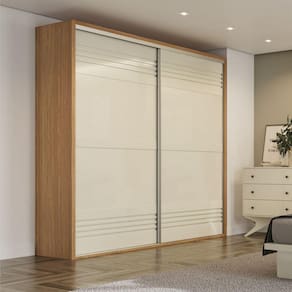 Guarda-Roupa Solteiro 2 Portas 2 Gavetas 222,8cm Dalla Costa Freijó/Off White