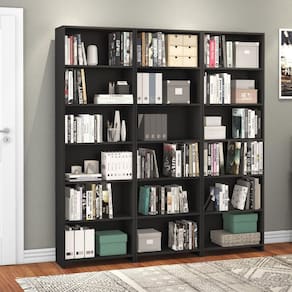 Conjunto 3 Estantes para Livros LV200 DJD Móveis Preto