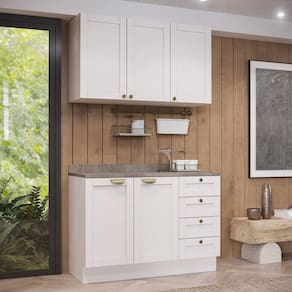Cozinha Modulada 2 Peças com Balcão e Armário Aéreo Arizona CabeCasa MadeiraMadeira Branco