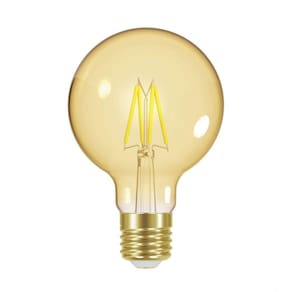 Lâmpada LED Bulbo Vintage Filamento Dimerizavel G80 Taschibra 220V Âmbar 3000K Luz Amarela
