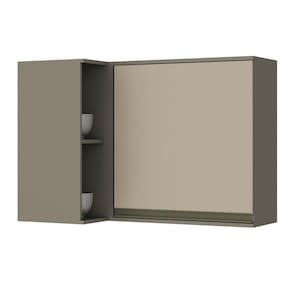 Armário Aéreo Canto Reto 1 Porta 94,5cm Connect Henn Duna/Cristal