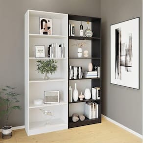 Conjunto Montreal com 2 Estantes Livreiro Multiuso Yescasa Branco/Preto