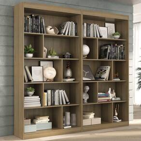 Conjunto 2 Estantes para Livros Home Office 186cm Espresso Móveis Avelã TX
