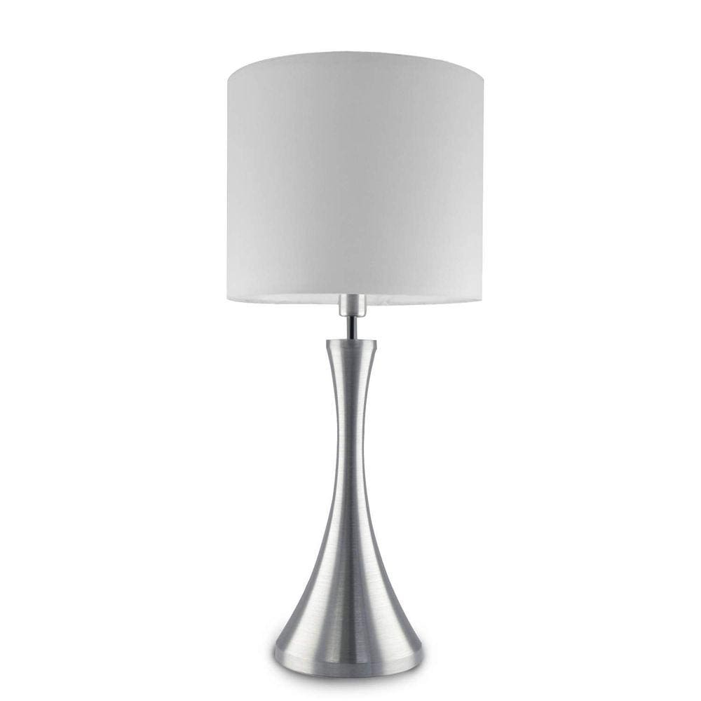 Luminária de Mesa Abajur Jd Molina 158 JD Molina Escovado/Branco