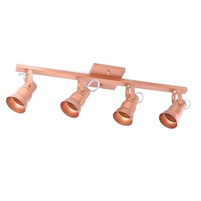 Spot Sobrepor Direcionável 2714 Trilho com 4 Lâmpadas Canopla Quadrada Emalustres Cobre