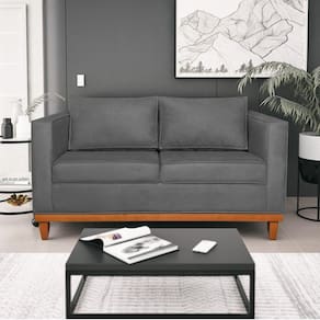 Sofá 2 Lugares 140cm Linho Esper Cinza