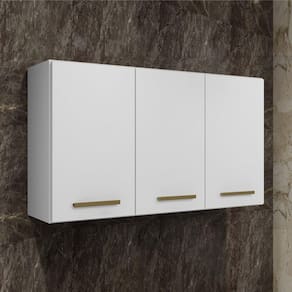 Armário Aéreo 3 Portas Etios Kaiki Móveis Branco