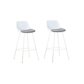 Conjunto 2 Banquetas Medelín Rivatti Móveis Branco/Cinza Mescla