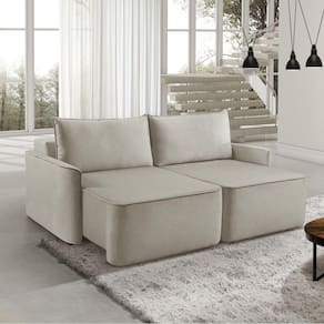 Sofá Retrátil 160cm 2 Lugares Moon 2321 Estofart Creme
